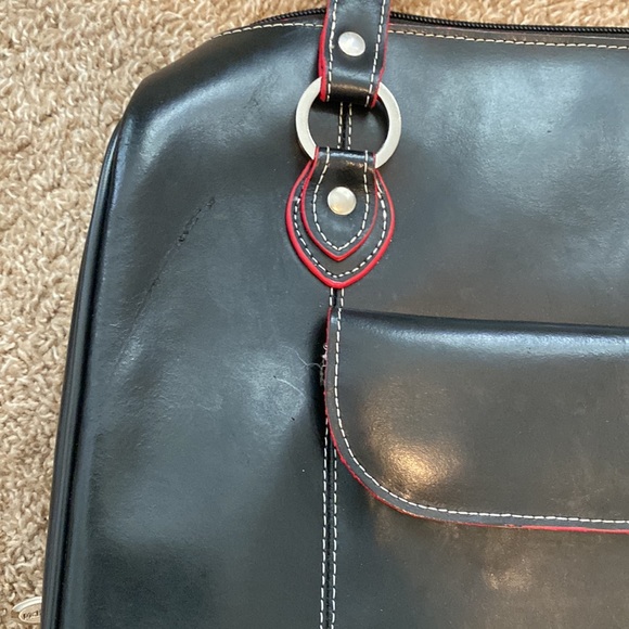 McKlein Black and Red Laptop Briefcase Bag - Picture 2 of 12
